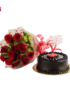 1 kg Choco Chip Cake with Red Roses