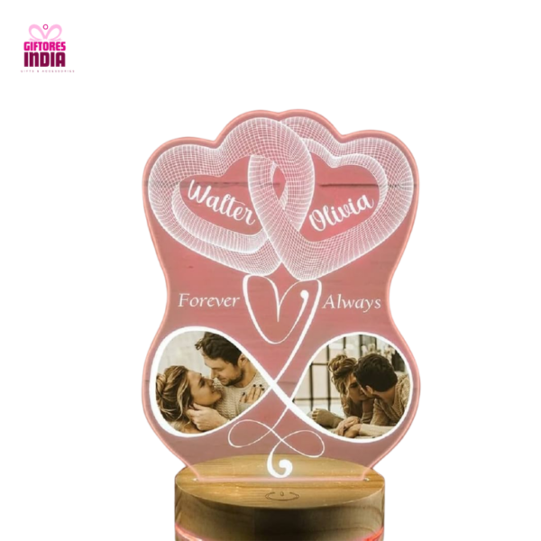 3D LED Love Heart Anniversary Lamp - Anniversary Gifts