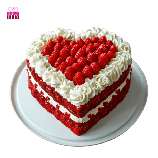 500gm Strawberry Eggless Heart Shape Cake