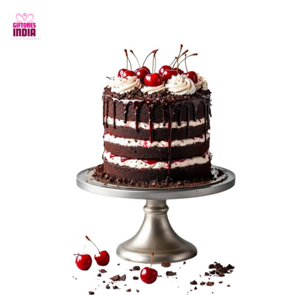 Black forest fondant cake