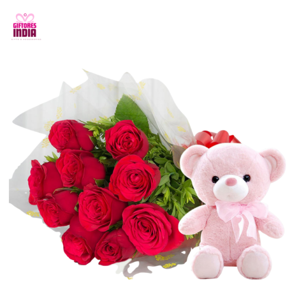 Designer Red Rose Basket