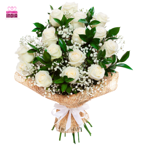 Elegant White Rose Bouquet