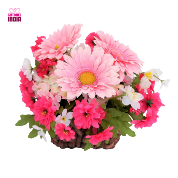 Floral Pink Gerbera Basket