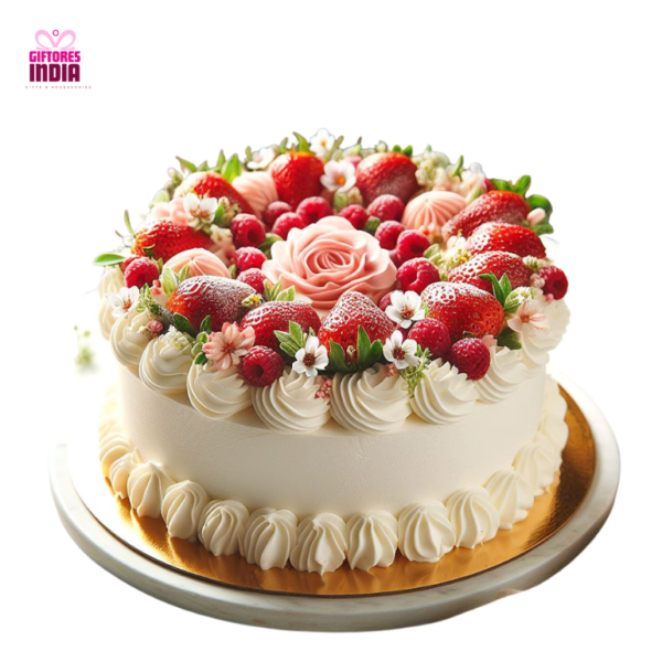 Flowery Strawberry Cake