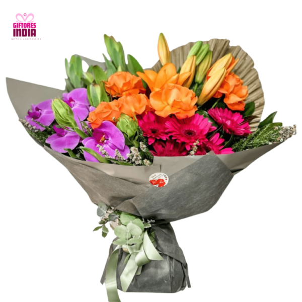 Orchid And Lily Flower Bunch