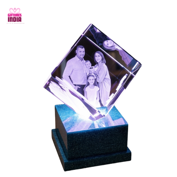 Personalized LED Crystal Cube For Valentine