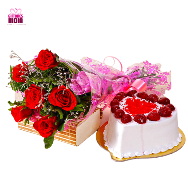 Red Roses Wedding Cake | Anniversary Gifts Online