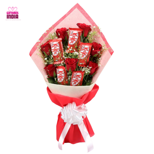 7 Mix Roses with KitKat - Romantic Gifts