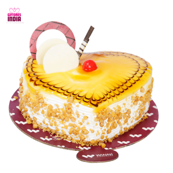 Sumptuous Heart Shape Butterscotch Cake