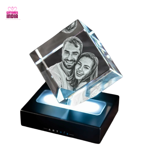 Valentine Personalized LED Crystal Cube