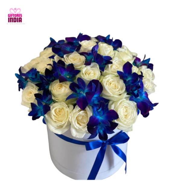 White Rose with Orchids