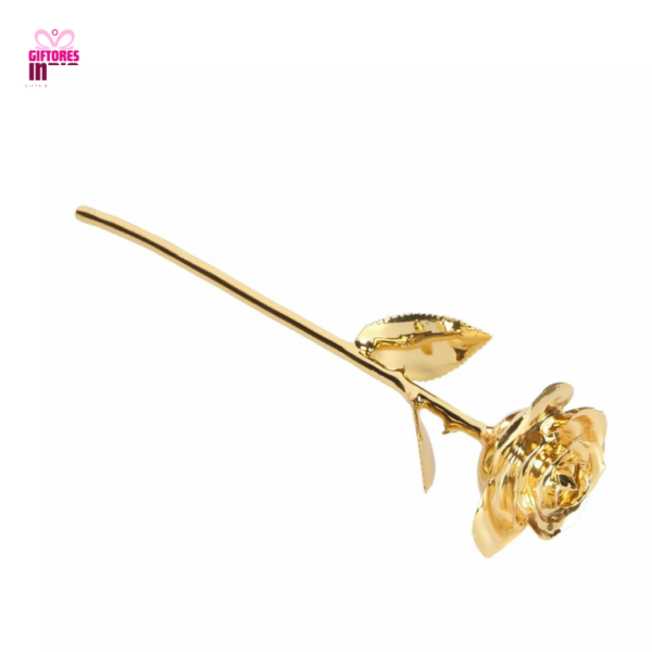 Wooden Plaque & 24K Gold Plated Rose With Keychain